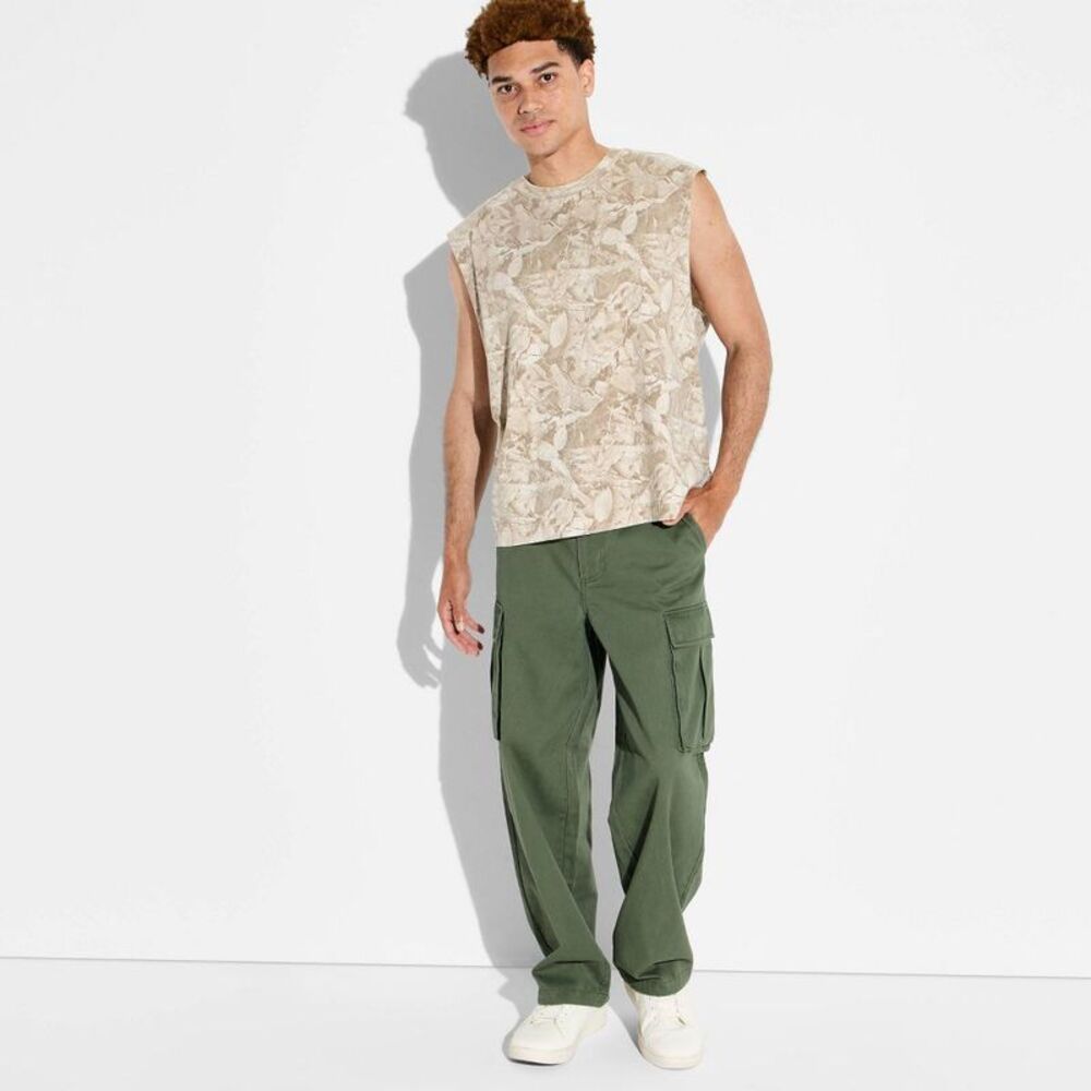 Men's Baggy Cargo Pants - Original Use Olive Green 32x32